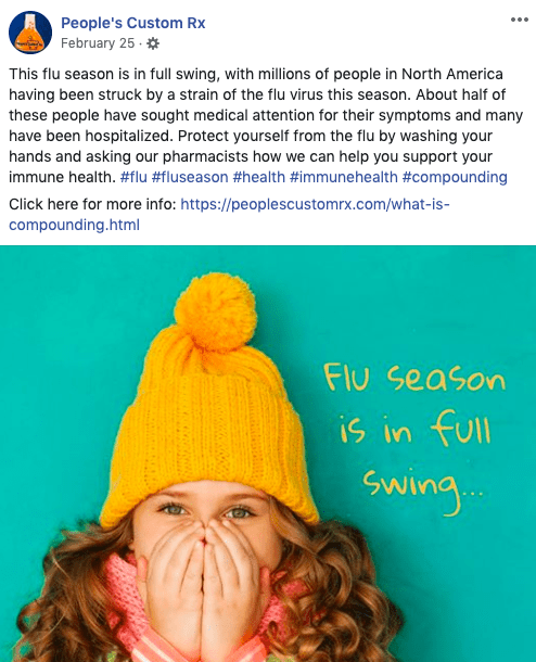 Flu education Facebook post