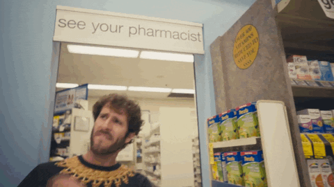 Man in pharmacy GIF