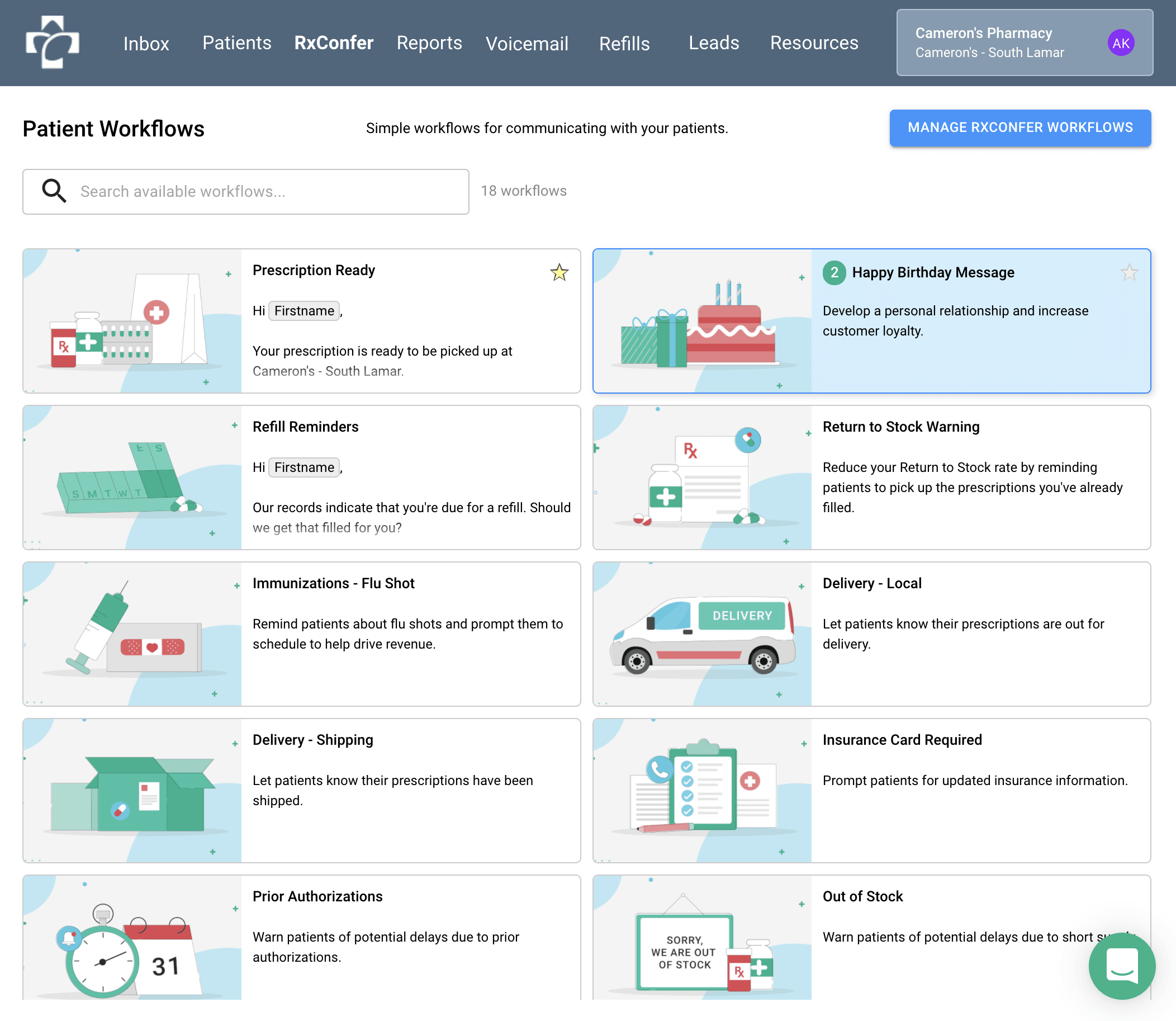 Rx Confer Patient Workflows